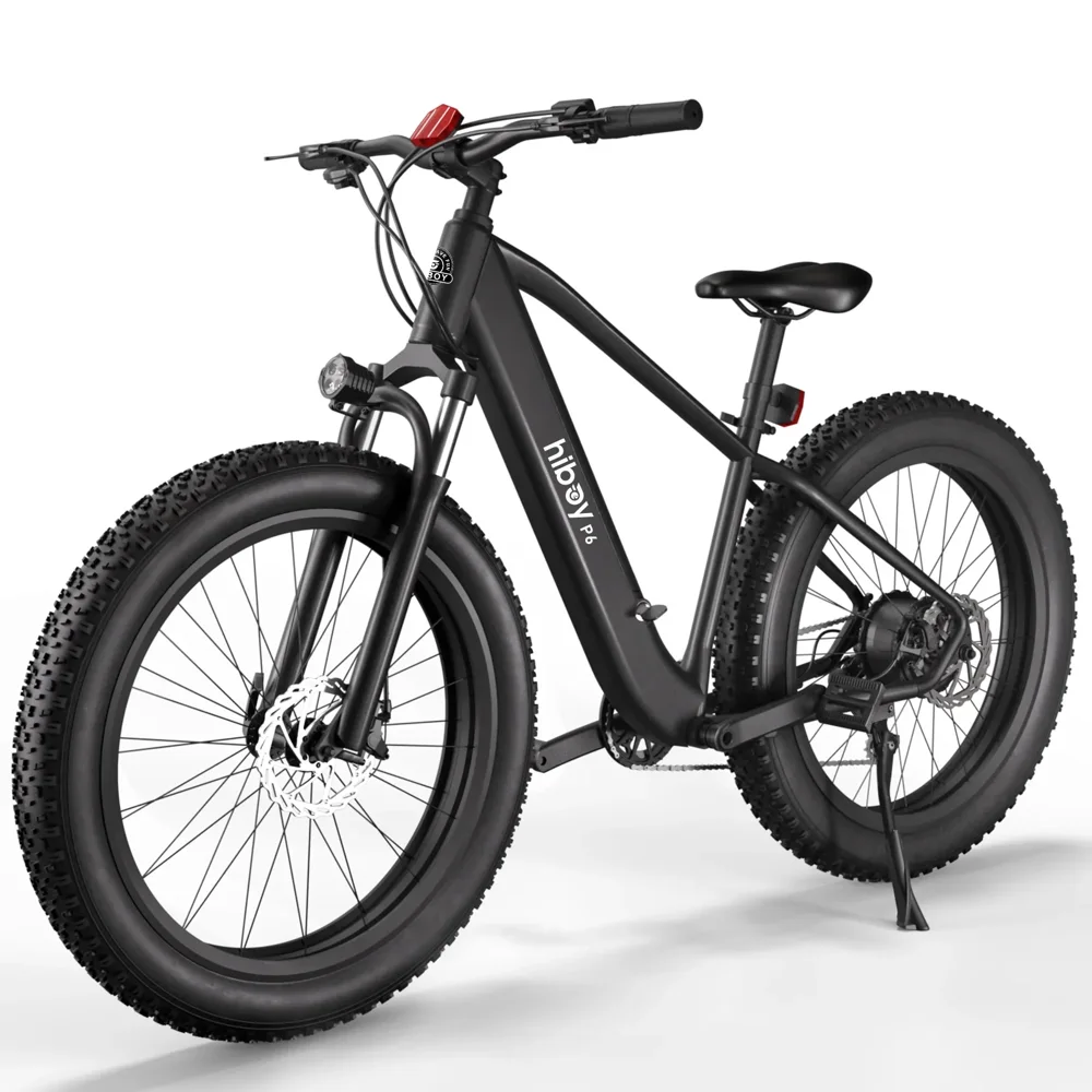 Hiboy P6 fat bike électrique noir, vue trois quarts