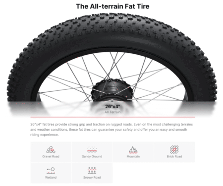 The All-terrain Fat Tire, 26"x4" All Terrain
