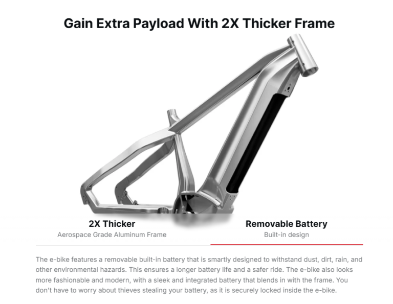 Gain Extra Payload With 2X Thicker Frame, Removable Battery Built-in design
